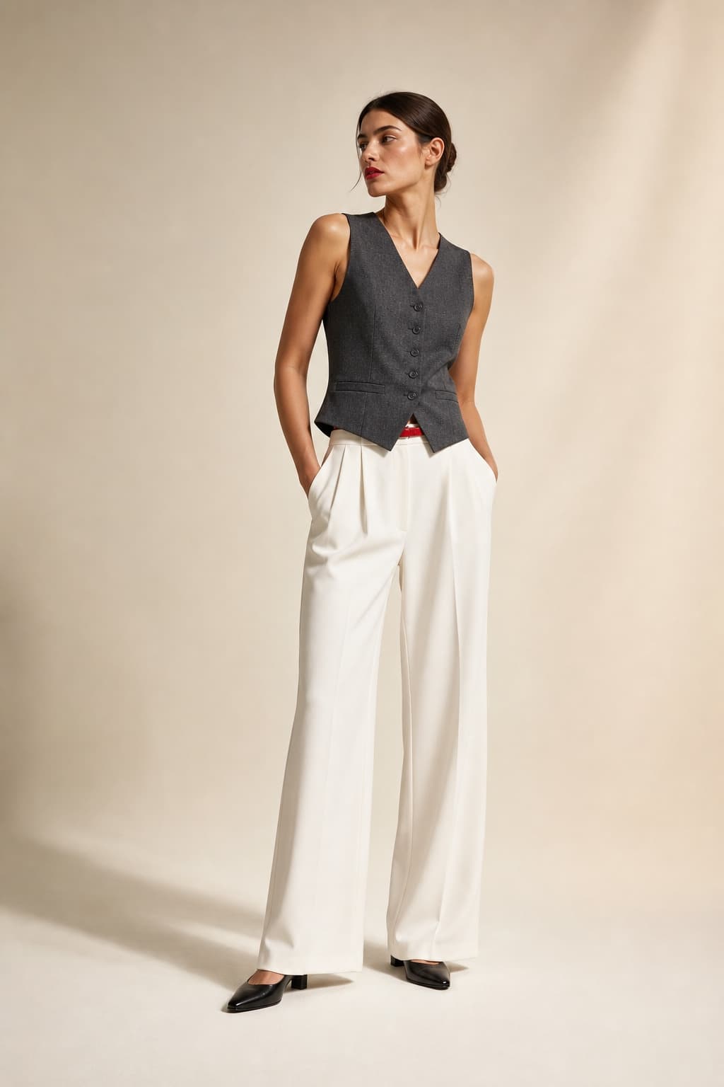 Generated photo with the clothing applied to a model