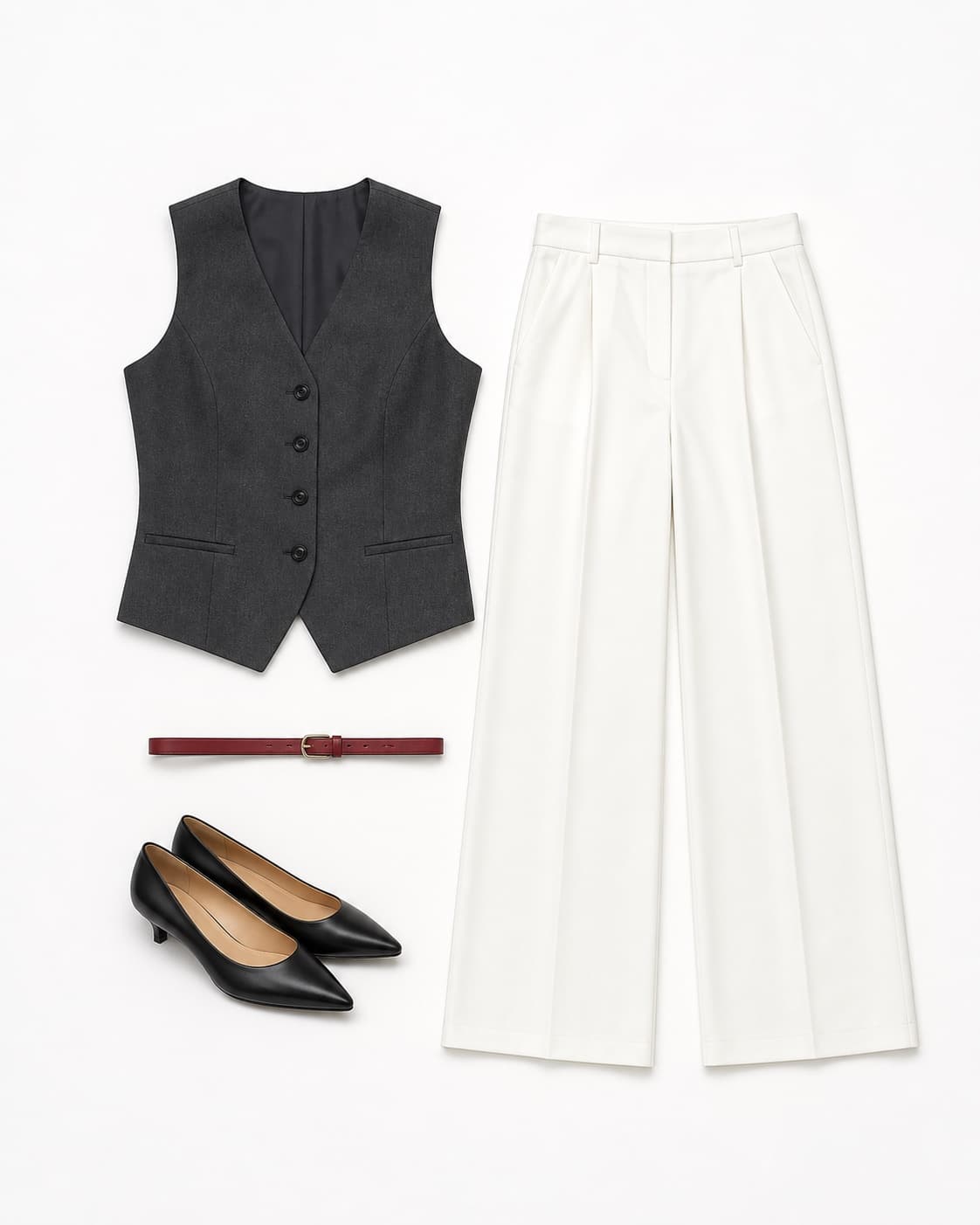 Fashion outfit on a light background